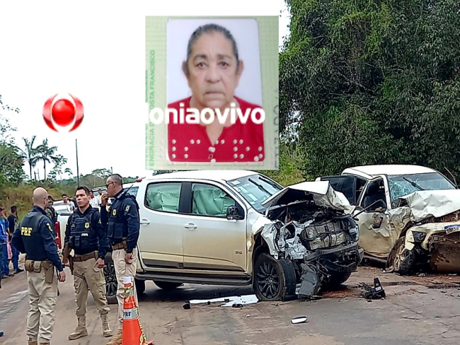 BATIDA FRONTAL: Idosa morre e dois ficam feridos após colisão entre caminhonetes na BR 319   Rondoniaovivo.com